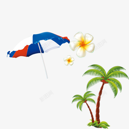 白色卡通鸡蛋花遮阳伞椰树png免抠素材_88icon https://88icon.com 卡通 椰树 白色 遮阳伞 鸡蛋