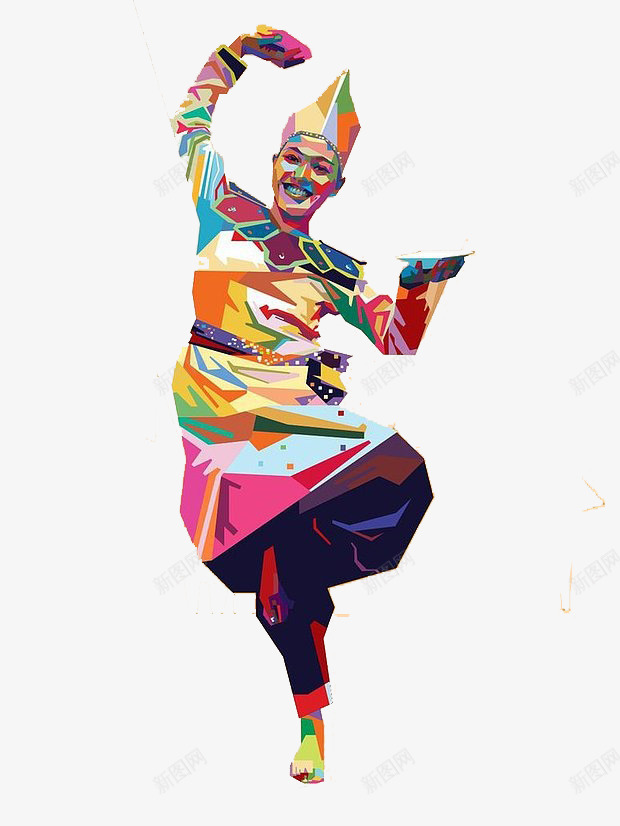 彩色拼接跳舞男psd免抠素材_88icon https://88icon.com 彩色 拼接 舞男 跳