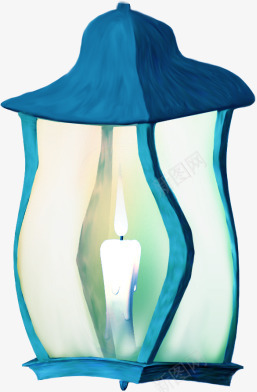 蓝色创意灯具png免抠素材_88icon https://88icon.com 创意灯具 烛光 蓝色灯具 蜡烛