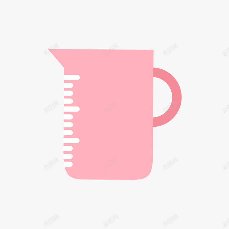 粉色的度量杯png免抠素材_88icon https://88icon.com 日用 杯子 白色 白色刻度 粉色