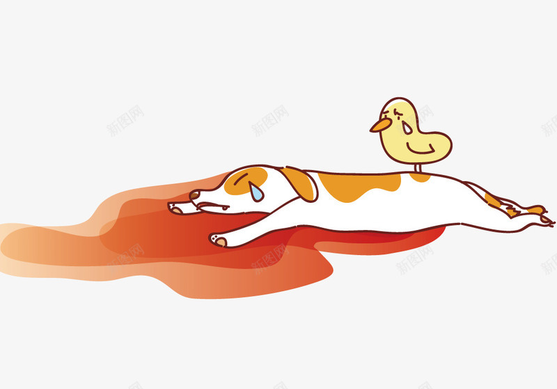 流血的狗狗png免抠素材_88icon https://88icon.com 创意 卡通 宠物 插画 流血