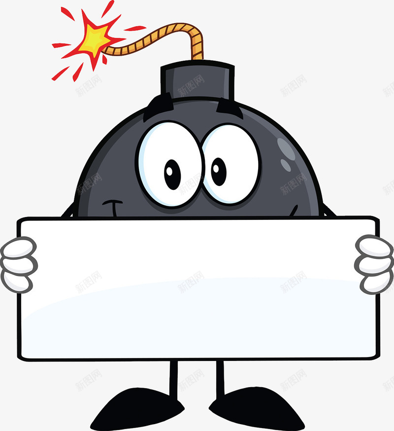 卡通炸弹png免抠素材_88icon https://88icon.com 卡通形象 炸弹 点燃 白纸