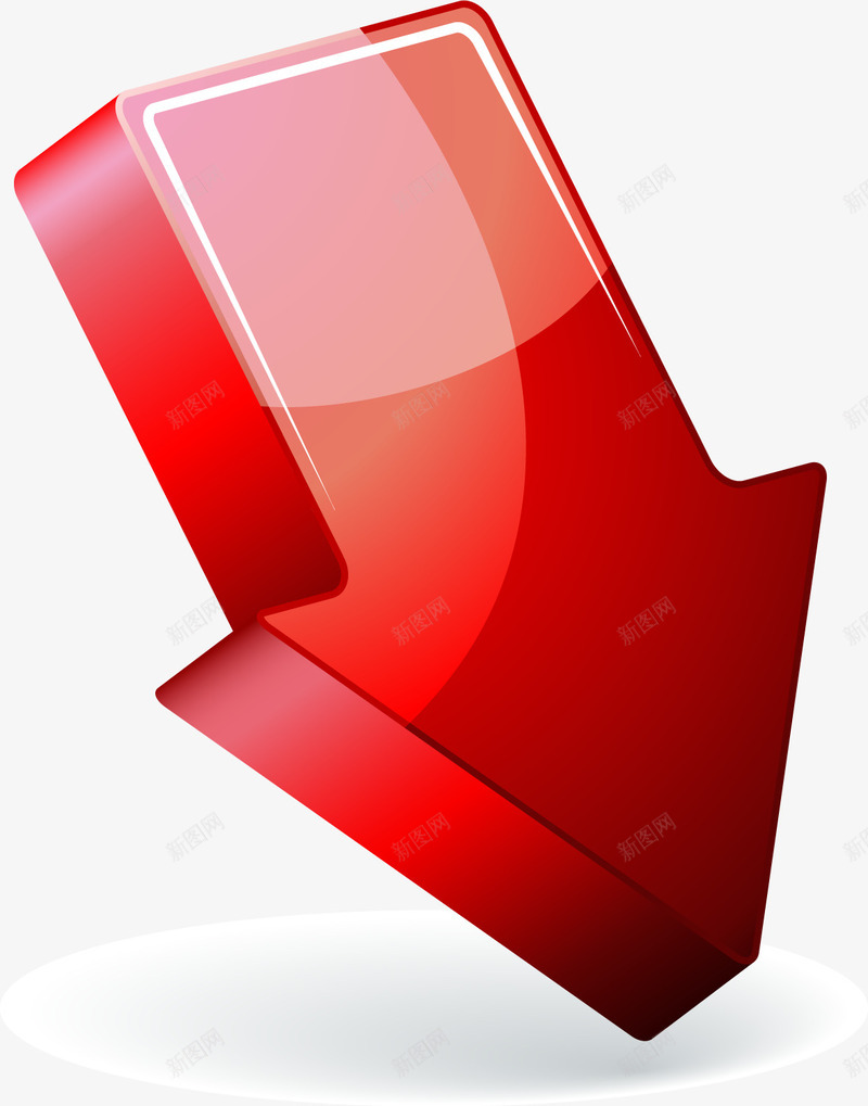 立体红色箭头png免抠素材_88icon https://88icon.com 分享箭头 动感箭头 矢量箭头 立体箭头 红色箭头