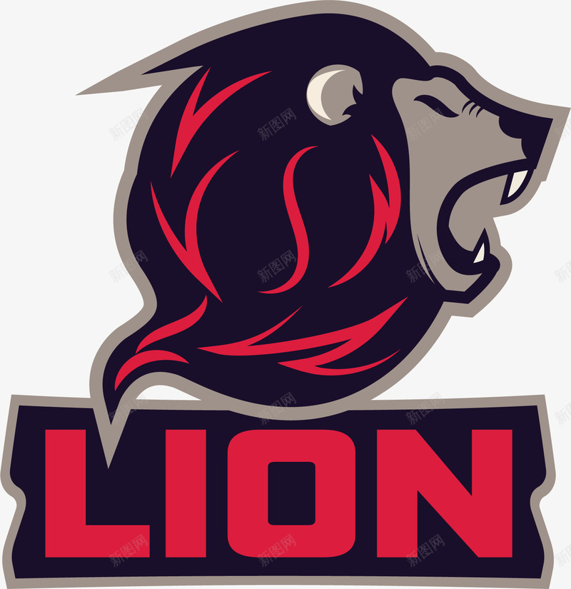 咆哮的狮子png免抠素材_88icon https://88icon.com 咆哮 帅气 狮子 矢量素材 运动俱乐部
