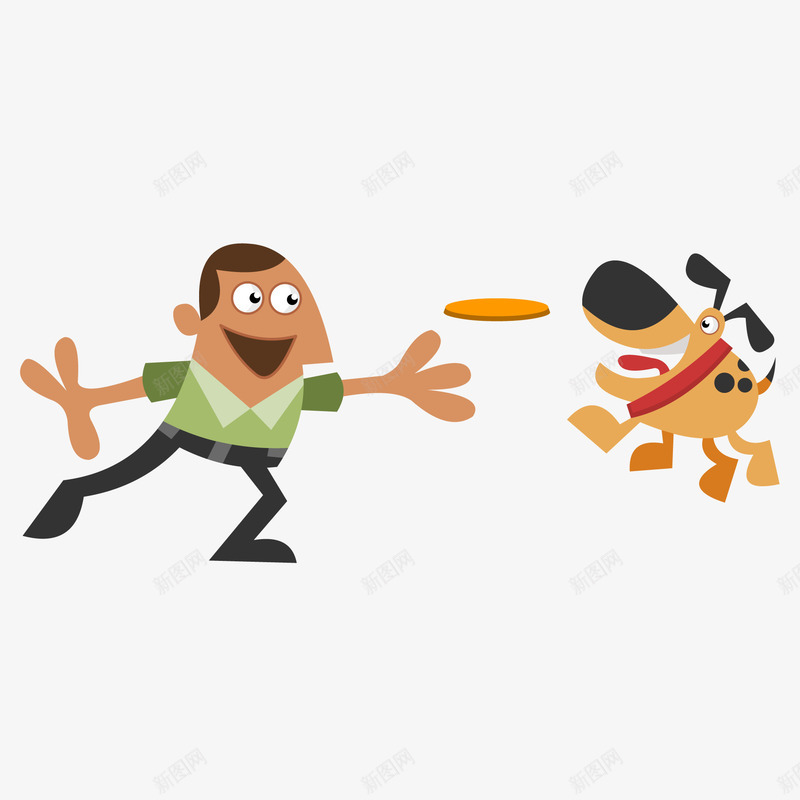 和狗狗玩飞盘的人物矢量图ai免抠素材_88icon https://88icon.com 人物设计 动物设计 宠物 掷飞盘 狗狗 玩耍 玩飞盘 矢量图 飞盘