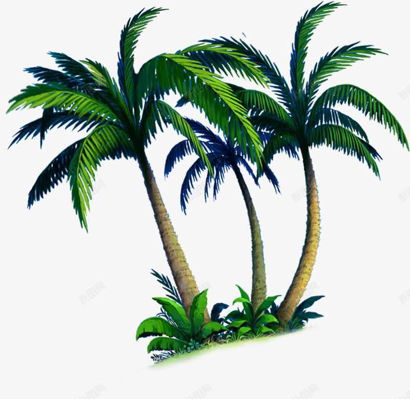 三颗椰树夏天png免抠素材_88icon https://88icon.com 三颗 夏天 椰树