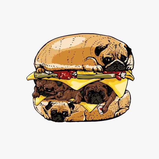 沙皮犬元素png免抠素材_88icon https://88icon.com 创意汉堡 可爱汉堡 宠物狗 快餐 汉堡免扣元素