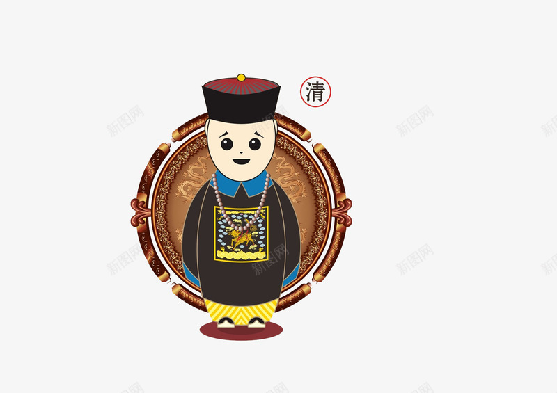 清朝服饰png免抠素材_88icon https://88icon.com 人物 手绘 服饰 朝代 素材