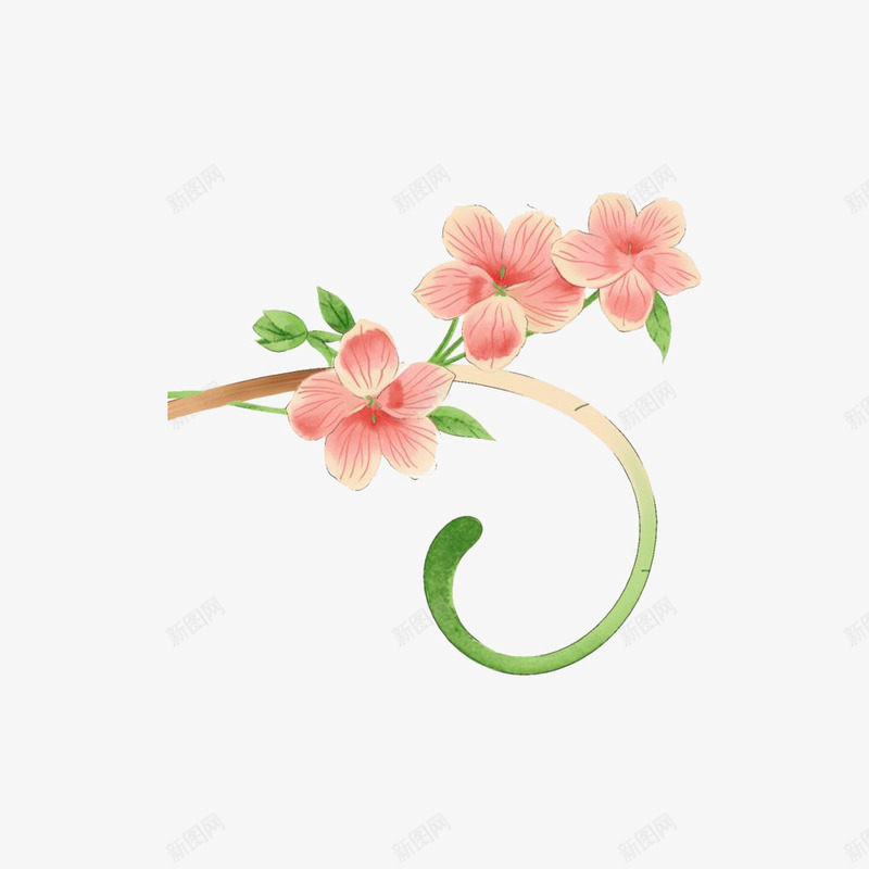 鲜花开了psd免抠素材_88icon https://88icon.com 温馨 粉红 花朵