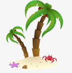 绿色卡通椰树美景清新png免抠素材_88icon https://88icon.com 卡通 椰树 清新 绿色 美景