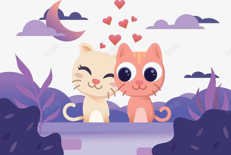 两只可爱情侣猫咪矢量图eps免抠素材_88icon https://88icon.com 可爱猫咪 情侣 情侣猫咪 手绘猫咪 猫咪 矢量猫咪 矢量图