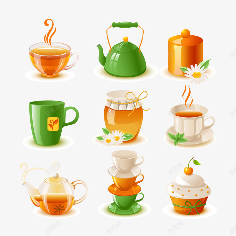 手绘喝水杯矢量图eps免抠素材_88icon https://88icon.com 卡通杯子 喝水杯 手绘 矢量图