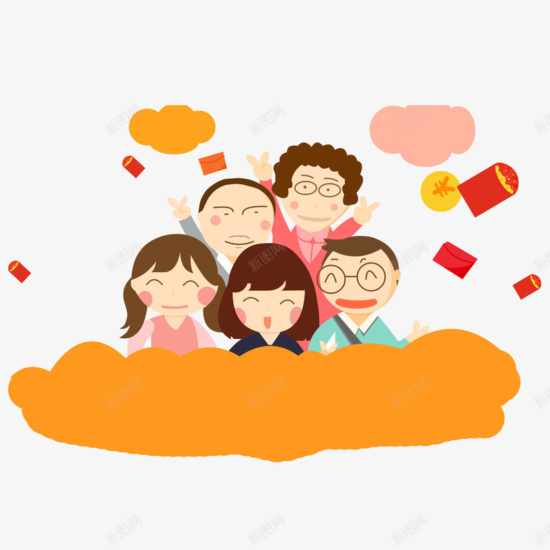 一家五口psd免抠素材_88icon https://88icon.com 一家人 五口 温暖 温馨