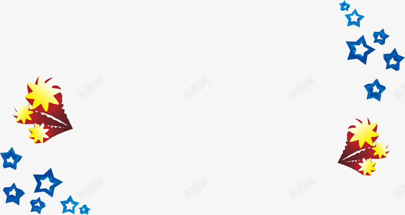 多个蓝色金色星星发光图案png免抠素材_88icon https://88icon.com 卡通 手绘 星星 浪漫 温馨