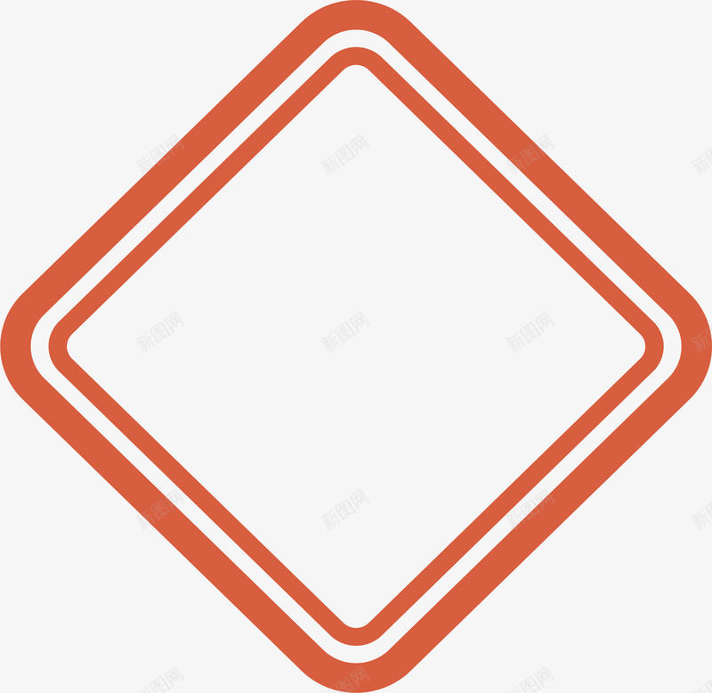 红色矩形边框png免抠素材_88icon https://88icon.com 双层边框 矢量png 矩形框 红色边框 线条 线条边框