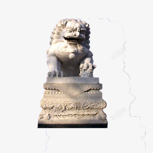 石狮子和绣球png免抠素材_88icon https://88icon.com 中国风 古风 镇宅 雕塑