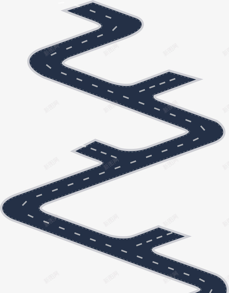 弯曲的公路png免抠素材_88icon https://88icon.com 公路 岔路口 蓝色