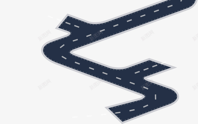弯曲的公路png免抠素材_88icon https://88icon.com 公路 岔路口 蓝色