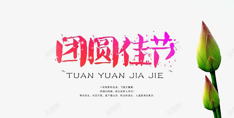 团圆佳节png免抠素材_88icon https://88icon.com 中秋 团圆佳节 荷花
