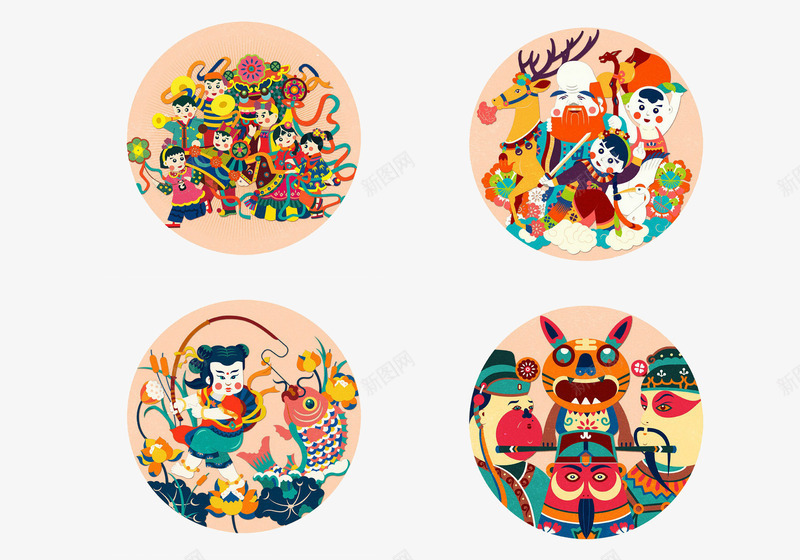 中国风哪咤鲤鱼麋鹿图腾png免抠素材_88icon https://88icon.com 三太子 中国风 哪咤 图腾 鲤鱼 麋鹿