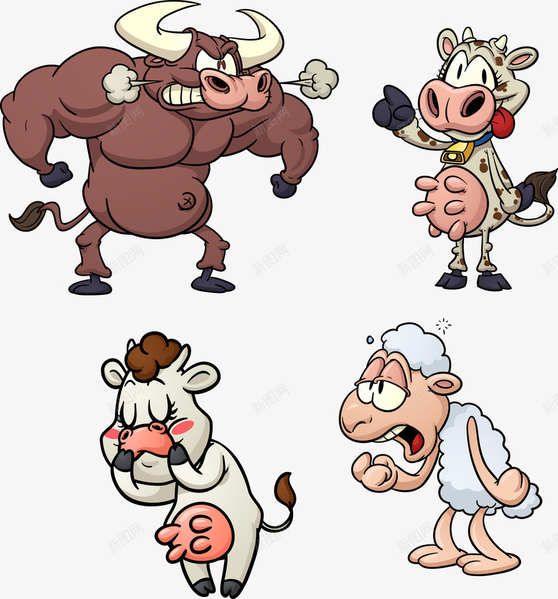 卡通可爱小牛小羊奶牛矢量图ai免抠素材_88icon https://88icon.com 卡通可爱 卡通矢量 卡通素材 可爱卡通 可爱素材 奶牛 矢量卡通 矢量可爱 矢量素材 素材 矢量图