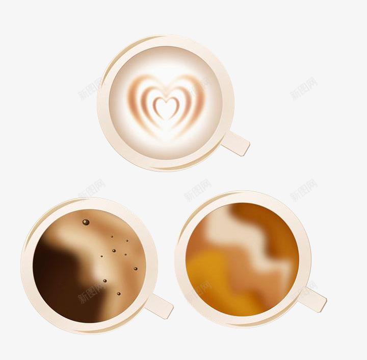 咖啡psd免抠素材_88icon https://88icon.com 奶咖 心形 摩卡 杯子 棕色