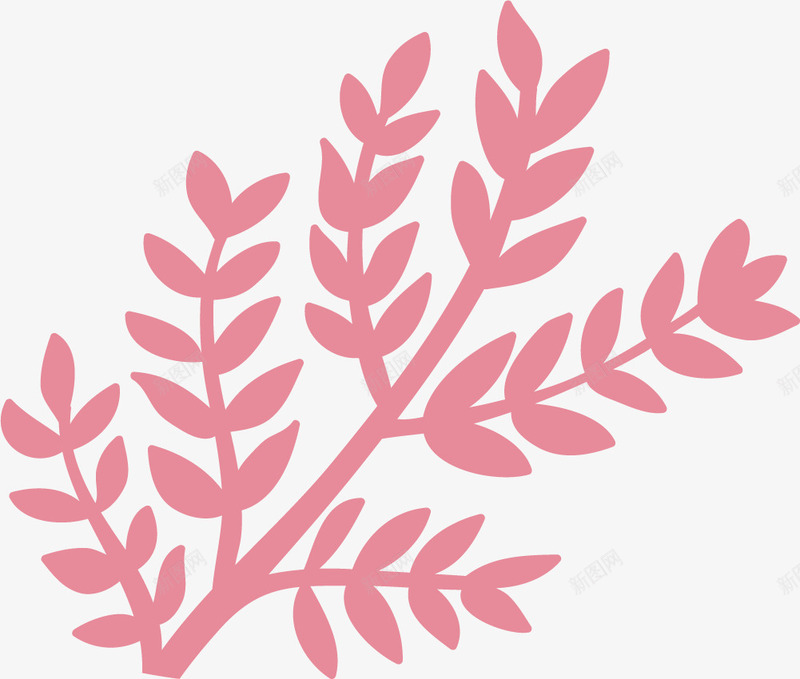 手绘粉色叶子png免抠素材_88icon https://88icon.com 叶子 唯美 小清新 手绘 枝条 温馨 简约 粉色