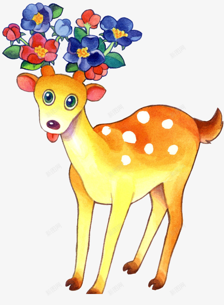 卡通动物麋鹿png免抠素材_88icon https://88icon.com 动物 动物PNG 卡通动物 小鹿 手绘卡通 手绘小鹿卡通麋鹿创意麋鹿