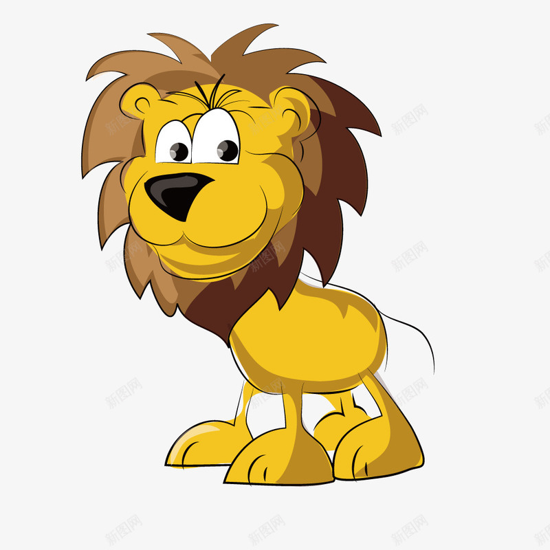 卡通可爱黄色狮子png免抠素材_88icon https://88icon.com 卡通 可爱 狮子 黄色