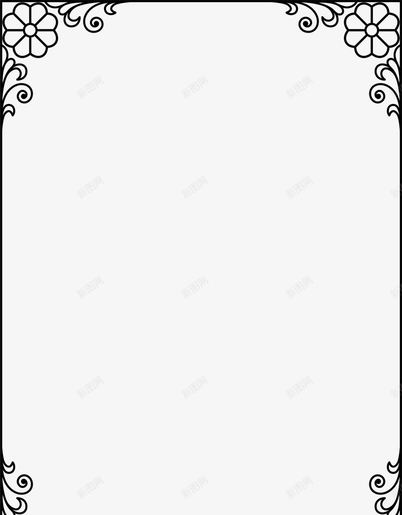黑色花纹框架png免抠素材_88icon https://88icon.com 框架 简约 线条 花朵 花纹 边框纹理 黑色