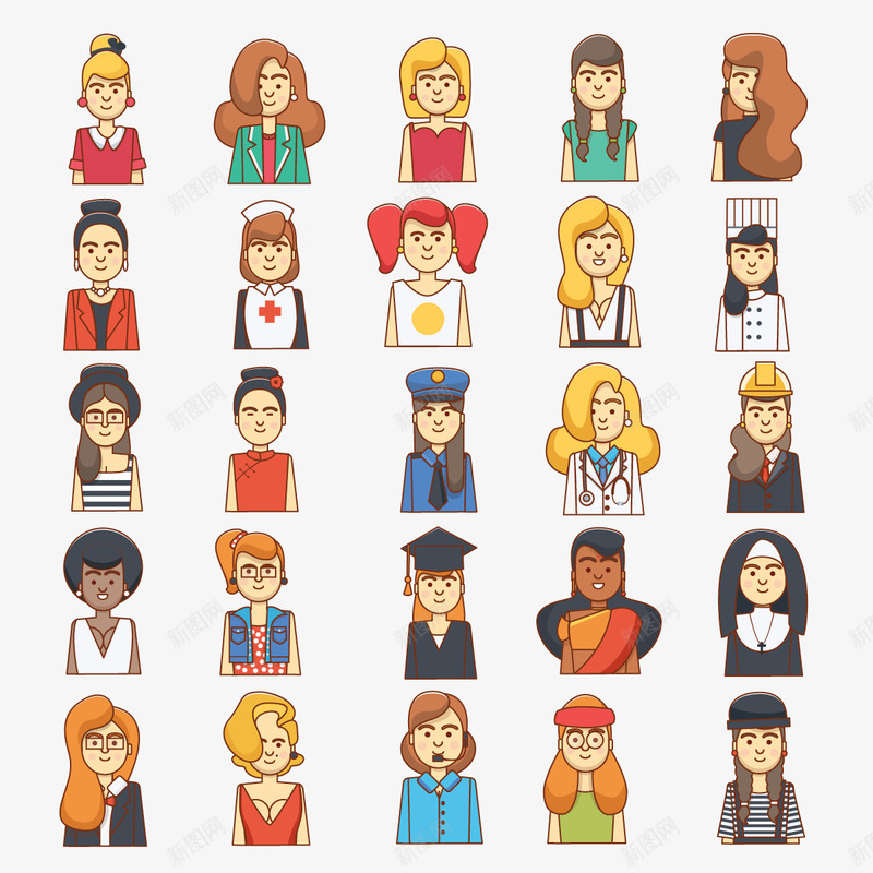 人物形象png免抠素材_88icon https://88icon.com 免费PGN素材 女性形象 换装 职业