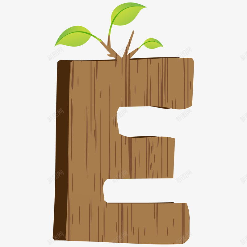 创意木制英文字母Epng免抠素材_88icon https://88icon.com 字母E 木纹字母 英文字母