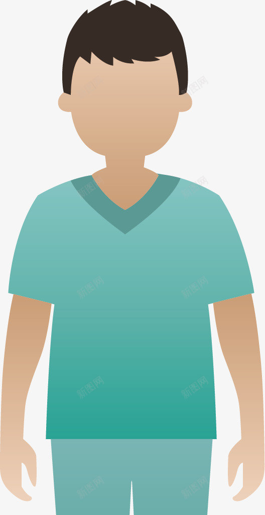 卡通版日系男生矢量图ai免抠素材_88icon https://88icon.com 人体 夸张 护理 日系 男生 病人 蓝色 矢量图