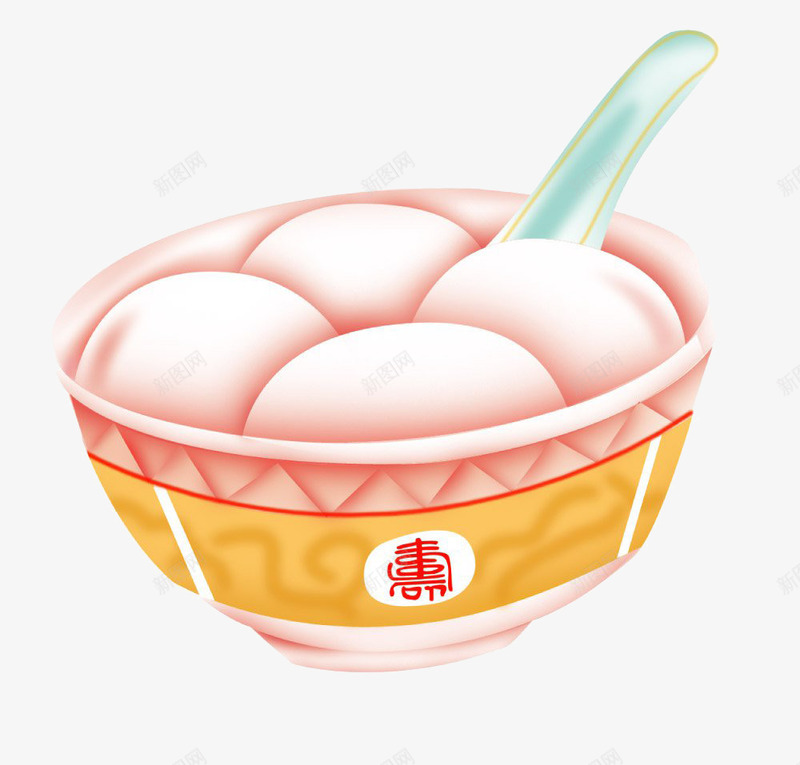 一碗元宵png免抠素材_88icon https://88icon.com 手绘 汤勺 汤圆 美味元宵 美食