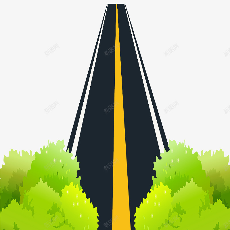 道路两旁的绿树png免抠素材_88icon https://88icon.com PNG素材 绿树 道路 马路
