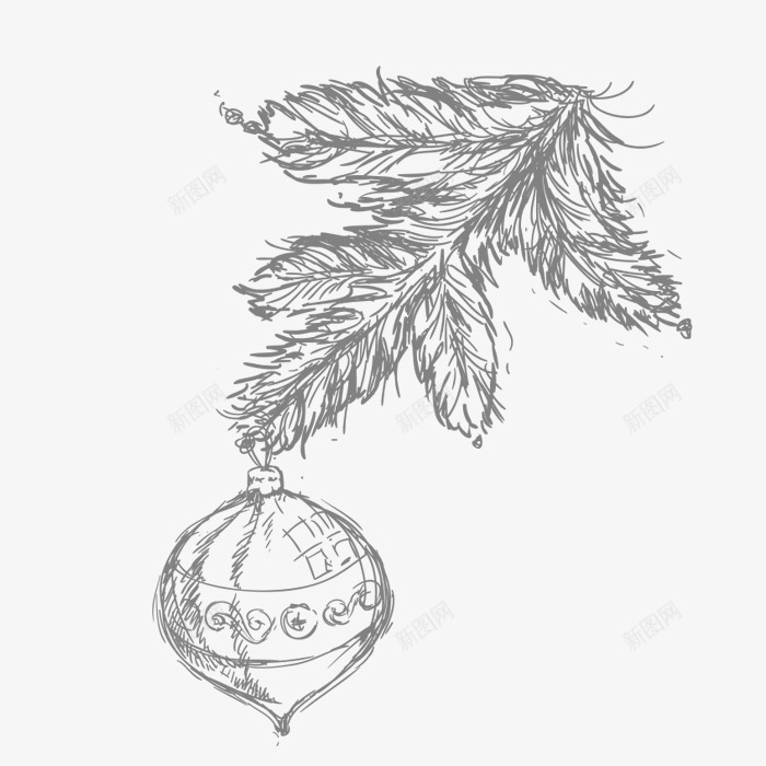 松树枝上的铃铛png免抠素材_88icon https://88icon.com 卡通 叶子 松树 枝干 线条 铃铛 黑色