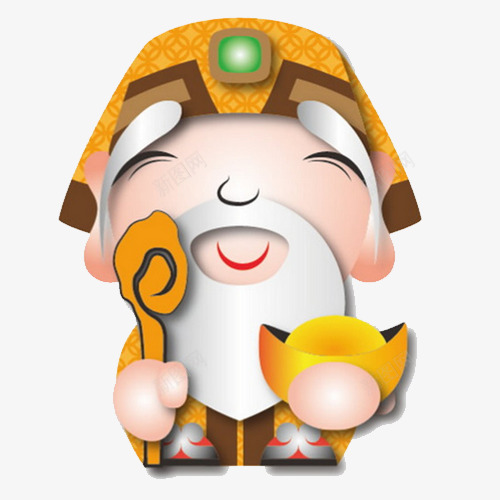 Q版财神png免抠素材_88icon https://88icon.com Q版 Q版土地公 卡通土地公 土地公 土地公神像 手绘土地公 财神