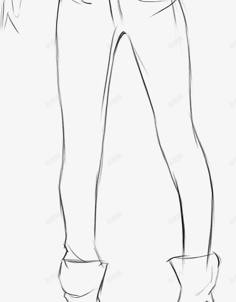 手绘线条服饰模特png免抠素材_88icon https://88icon.com 服饰 模特 线条