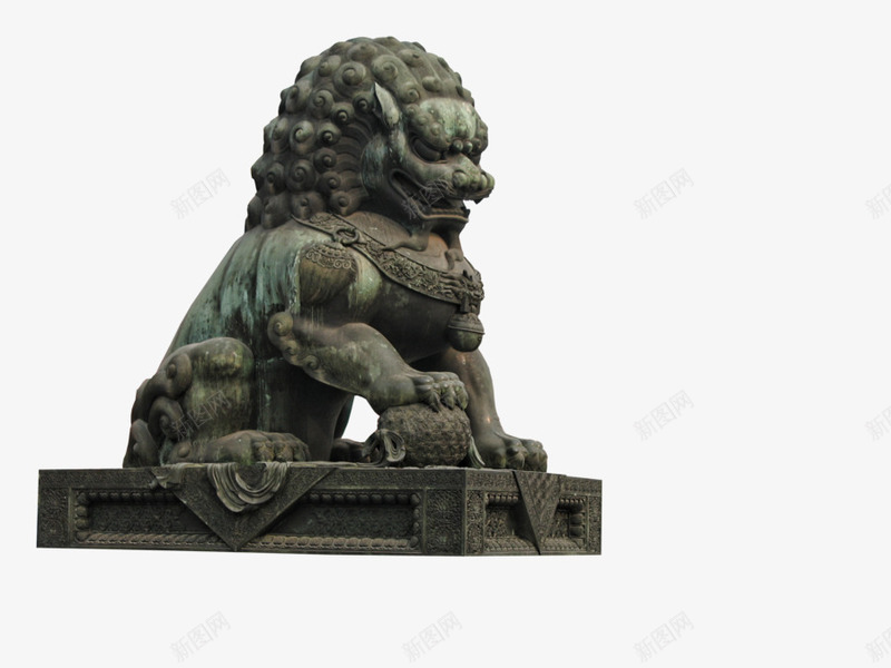 铜狮子雕像png免抠素材_88icon https://88icon.com 狮子 素材 雕像