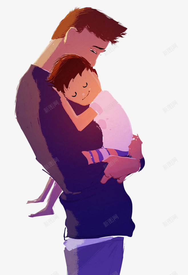 卡通父子插画png免抠素材_88icon https://88icon.com PNG 卡通 插画 温馨 父亲节 父子