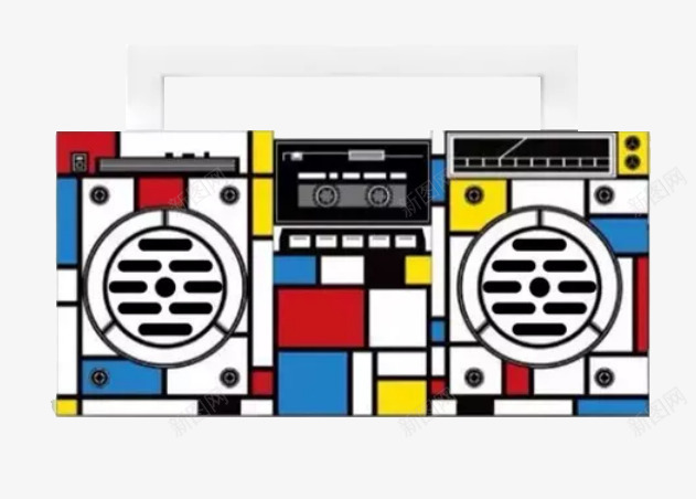 蒙德里安音响png免抠素材_88icon https://88icon.com 红黄蓝 蒙德里安 装饰 音响
