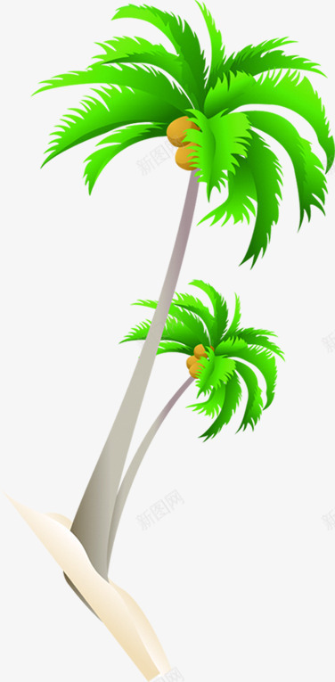绿色卡通椰树风景png免抠素材_88icon https://88icon.com 卡通 椰树 绿色 风景