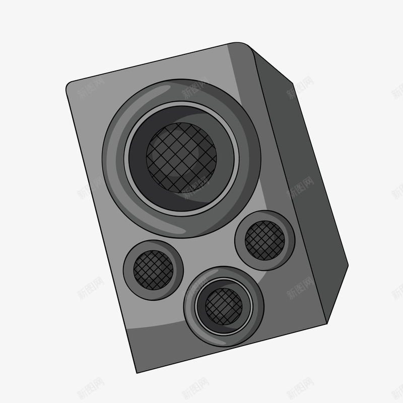 灰色创意立体音响元素矢量图ai免抠素材_88icon https://88icon.com 创意 卡通 圆弧 插画 灰色 纹理 音响 矢量图