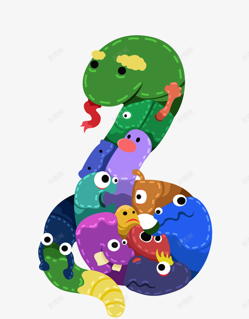 十二生肖蛇png免抠素材_88icon https://88icon.com 儿童 动物 十二生肖 卡通 可爱 宠物 怪物 萌宠 蛇