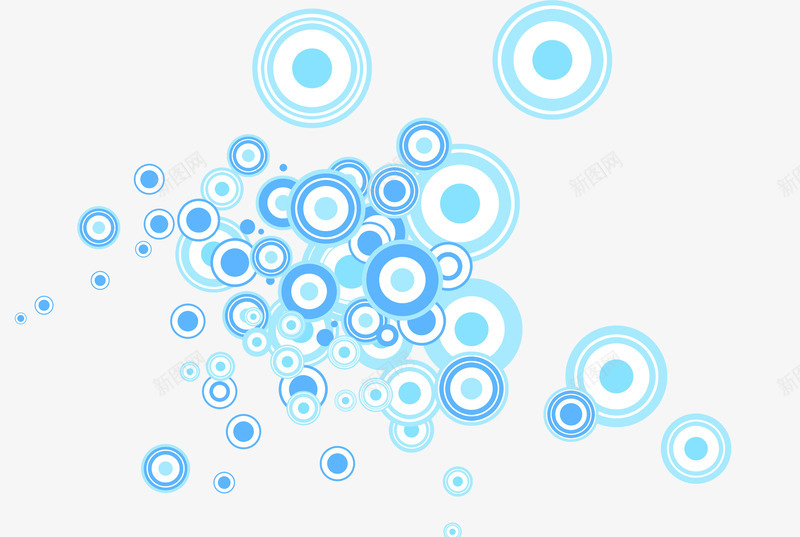 蓝色圈圈底纹png免抠素材_88icon https://88icon.com 圈 框 点 线条圈 蓝色