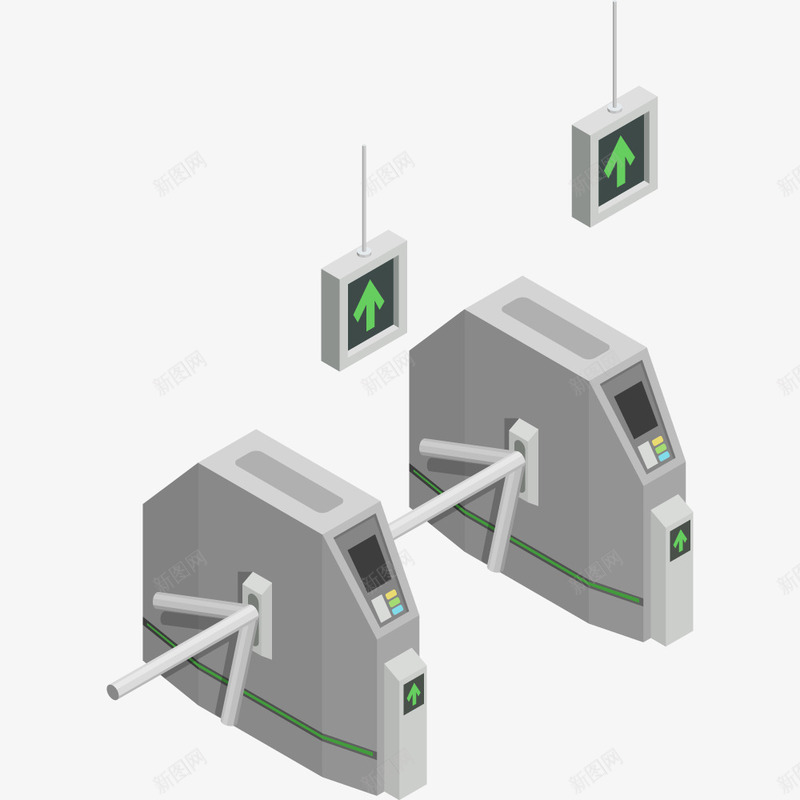 卡通闸机png免抠素材_88icon https://88icon.com png图形 png装饰 卡通 电子 装饰 闸机 闸机侧面