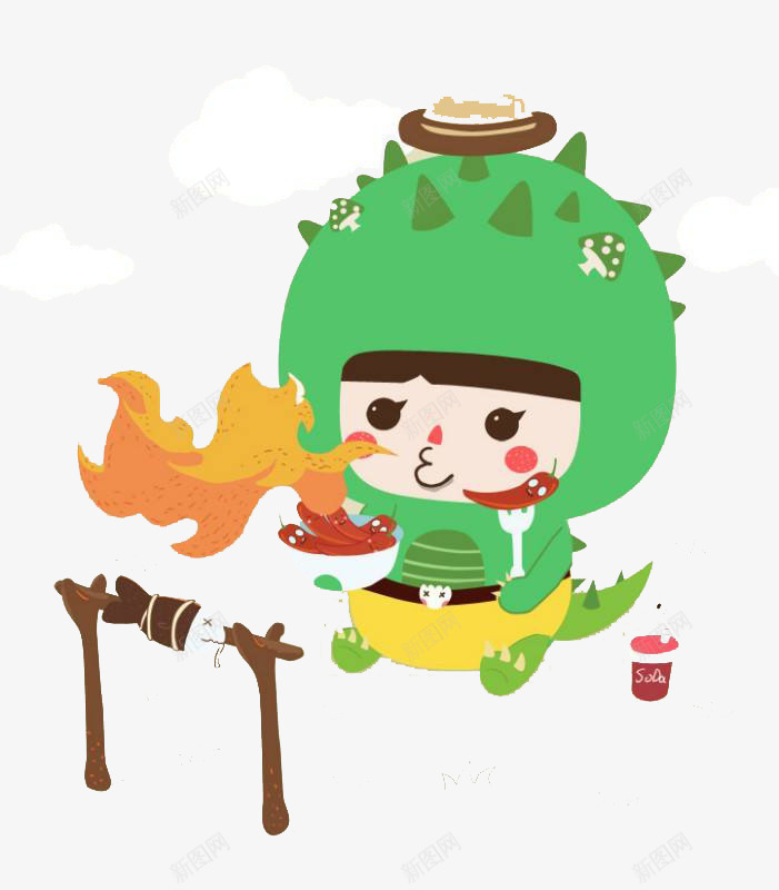 卡通创新手绘新式烤鱼图案png免抠素材_88icon https://88icon.com 创新风格 卡通形象 图案 手绘 手绘烤鱼 新式 烤鱼