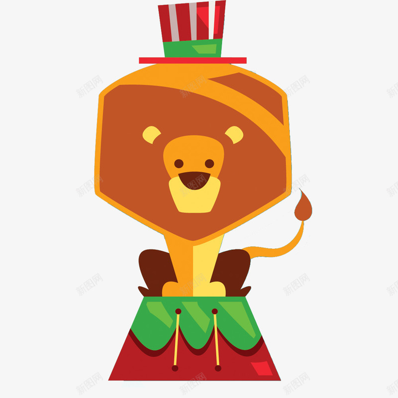 马戏团狮子png免抠素材_88icon https://88icon.com 狮子 狮子矢量 马戏团