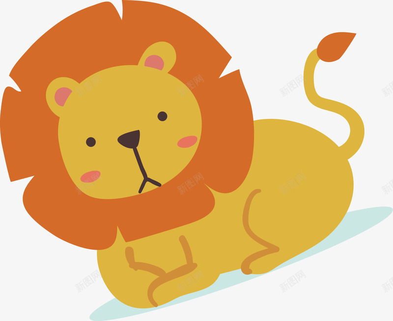 水彩卡通狮子矢量图ai免抠素材_88icon https://88icon.com 动物 卡通 可爱 手绘 棕色 水彩 狮子 矢量图