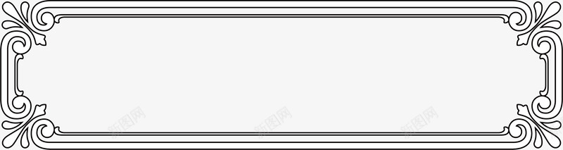 古典花纹黑线框png免抠素材_88icon https://88icon.com 黑线框